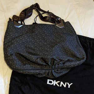 DKNY signature canvas hobo bag w/ dust bag